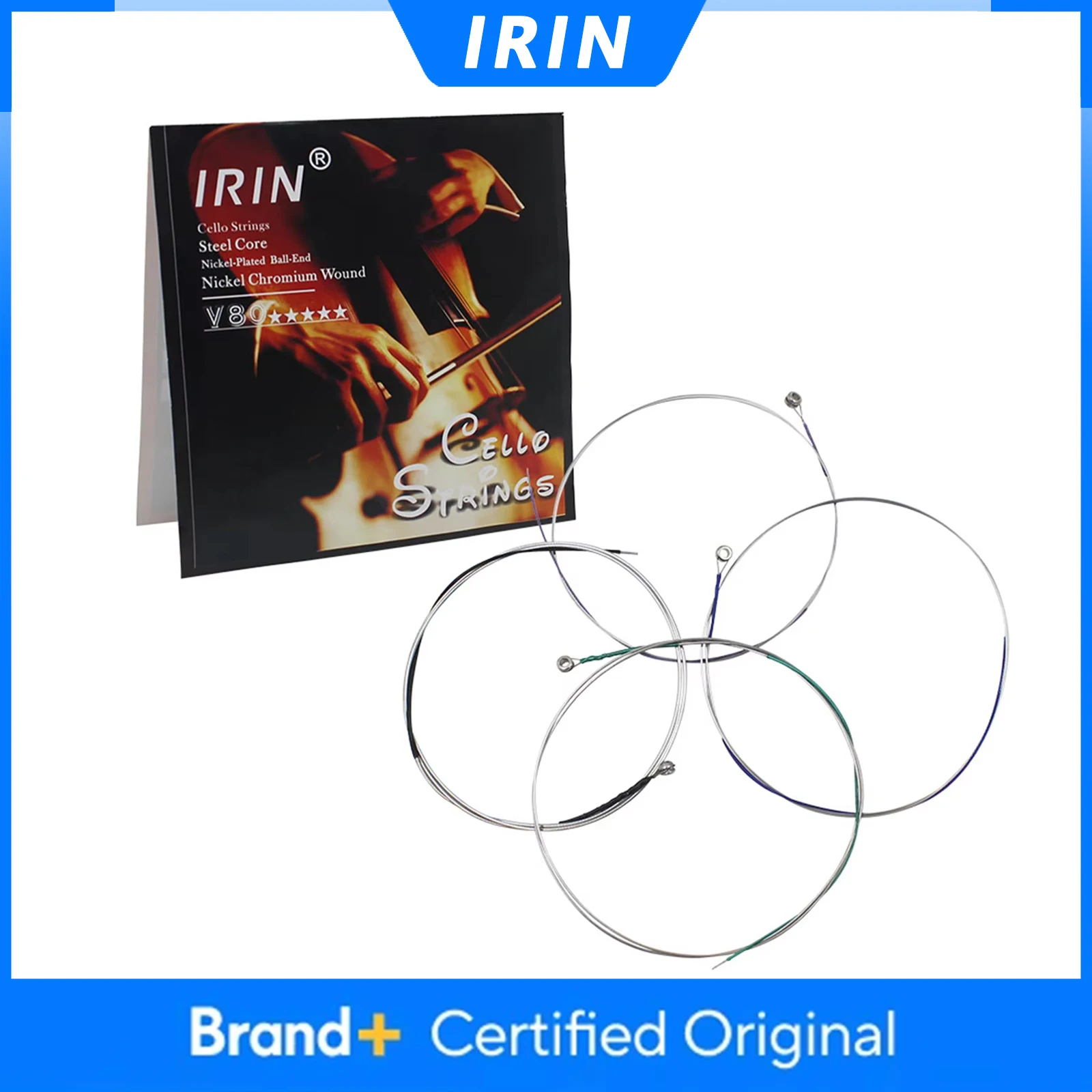 IRIN V80 Cello-Saiten Edelstahlkern Versilberte Umwickelte Saiten Cello Musikinstrument Teile & Zubehör