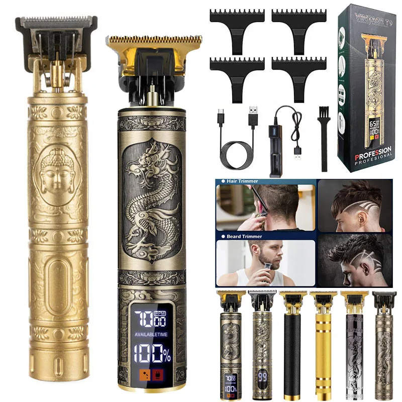 

Professional Dragon Wireless Guard Barbershop Full Set Barber Mens Beard Repairer Hair Trimmer Clipper Shaver Finishing Machine