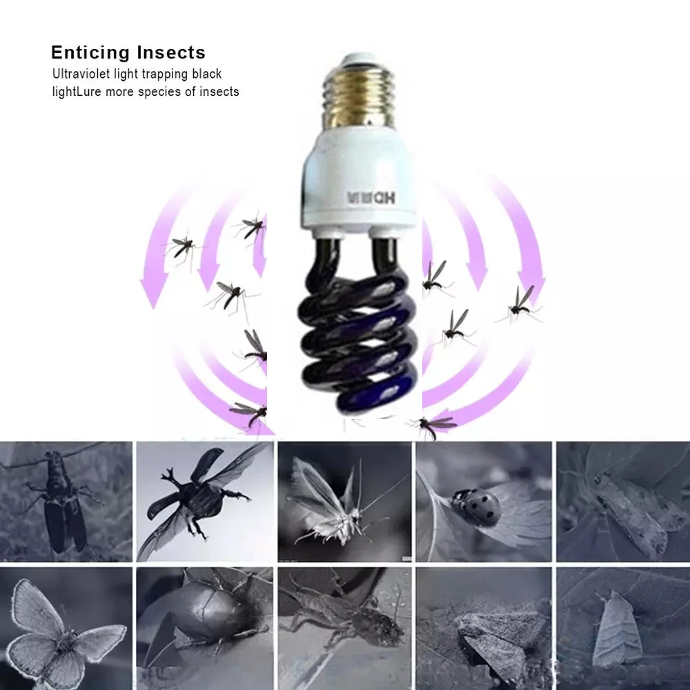 

E27 Black Light Bulb Trap Lamp Insect Control Lamp Breeding Lamp UV Decorative Fluorescent Lamp Fish Pond Orchard Insect Lamp