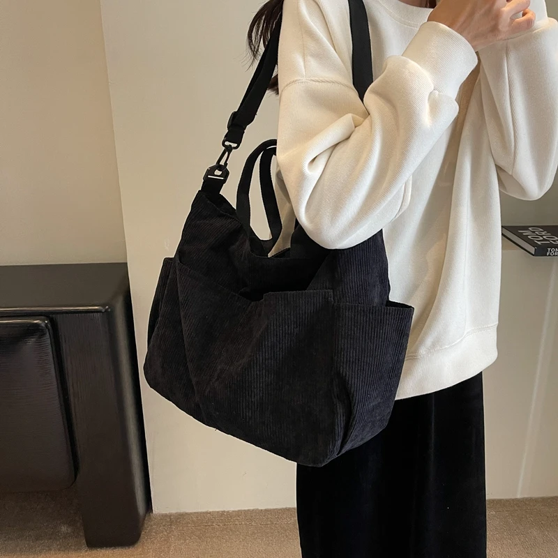 Solid Color Large Capacity Women's New Simple Casual Versatile Single Shoulder Storage Bag Outdoor Commuter Handheld Tote Bags