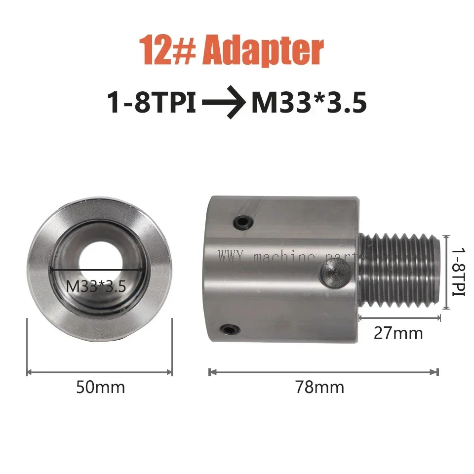Imagem -06 - Adaptador 8tpi para M33 x 3.5 para Torno de Madeira Chuck Converte Ferramentas de Torneamento Torno Adaptador do Eixo Headstock