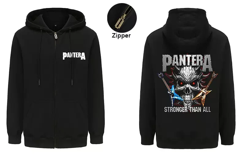 PANTERA-Sudadera con capucha de manga larga para hombre, ropa de calle con cremallera, de Metal pesado, estilo Hip Hop, a la moda, novedad