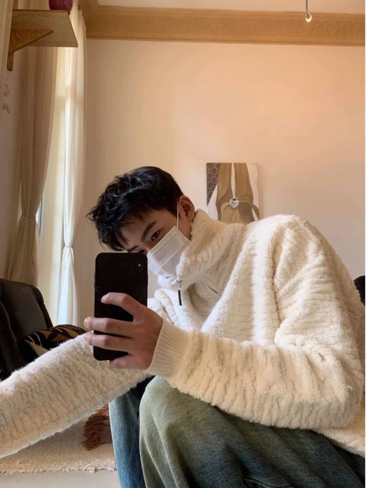 

Мужской зимний теплый мягкий вязаный кардиган на молнии, повседневный свободный универсальный свитер с длинными рукавами для активного отдыха