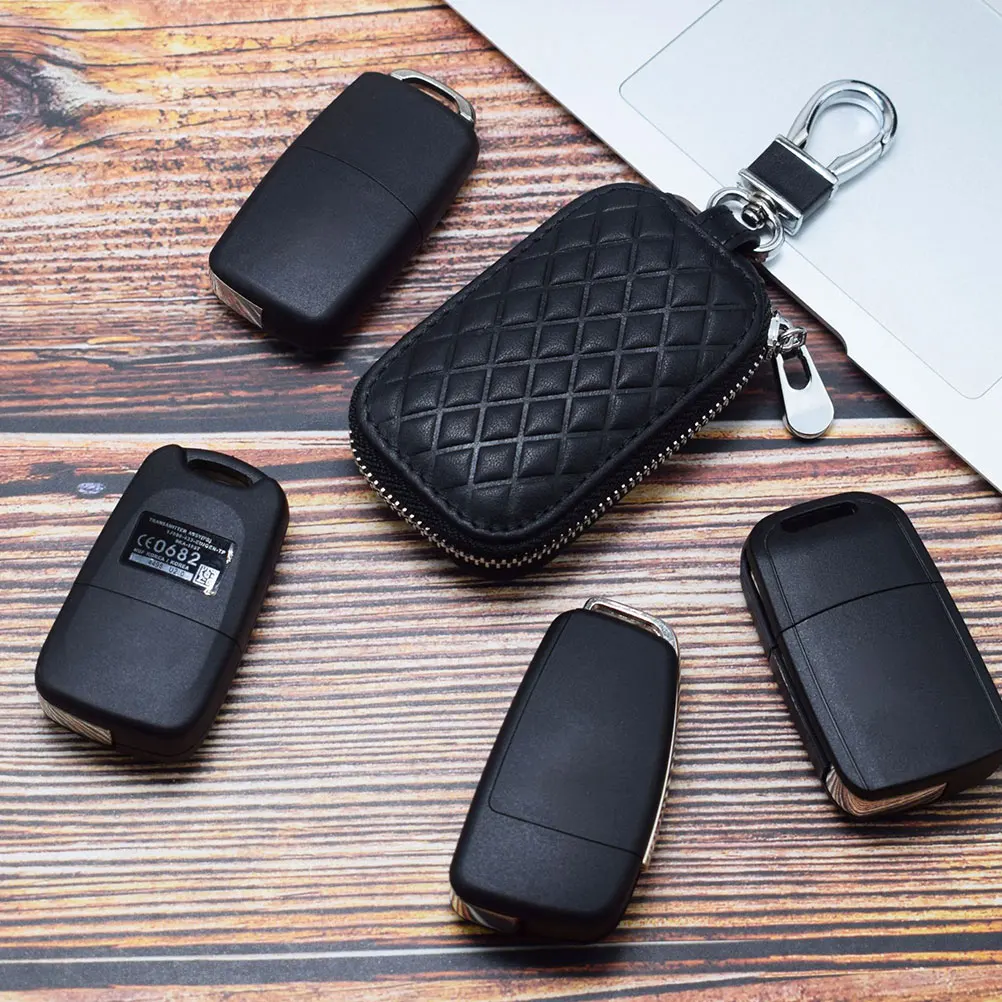 

1pc Chic Durable Car Key Bag Waist Hanging Pouch Protective Key Holder for Men Women Universal Fit Scratch Resistant Organized