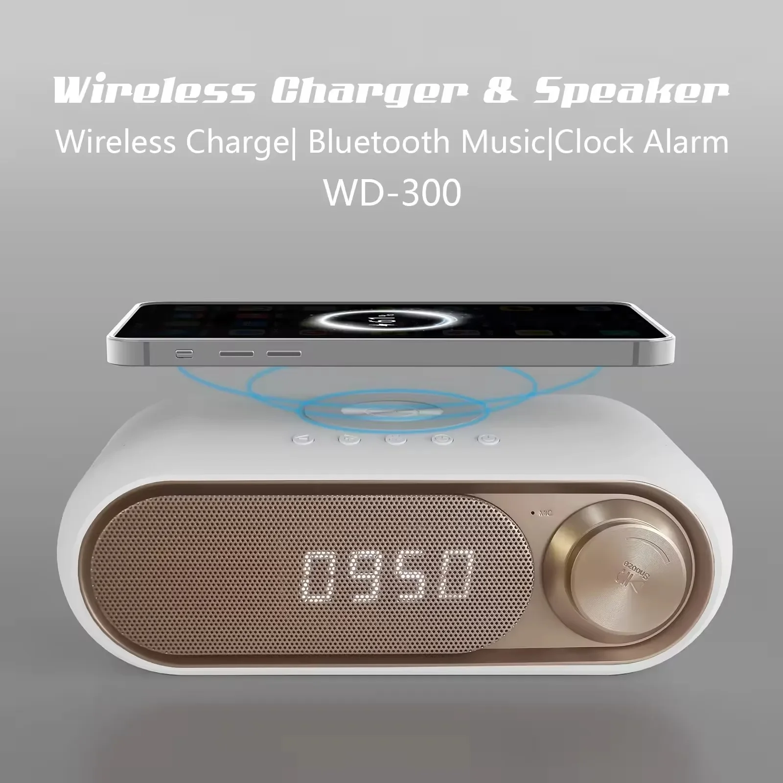 

Wireless Charging Caixa De Som Bluetooth Speaker Portable White Noise Sound Box Sleep Aid Misic Box with Alarm Clock FM Radio TF