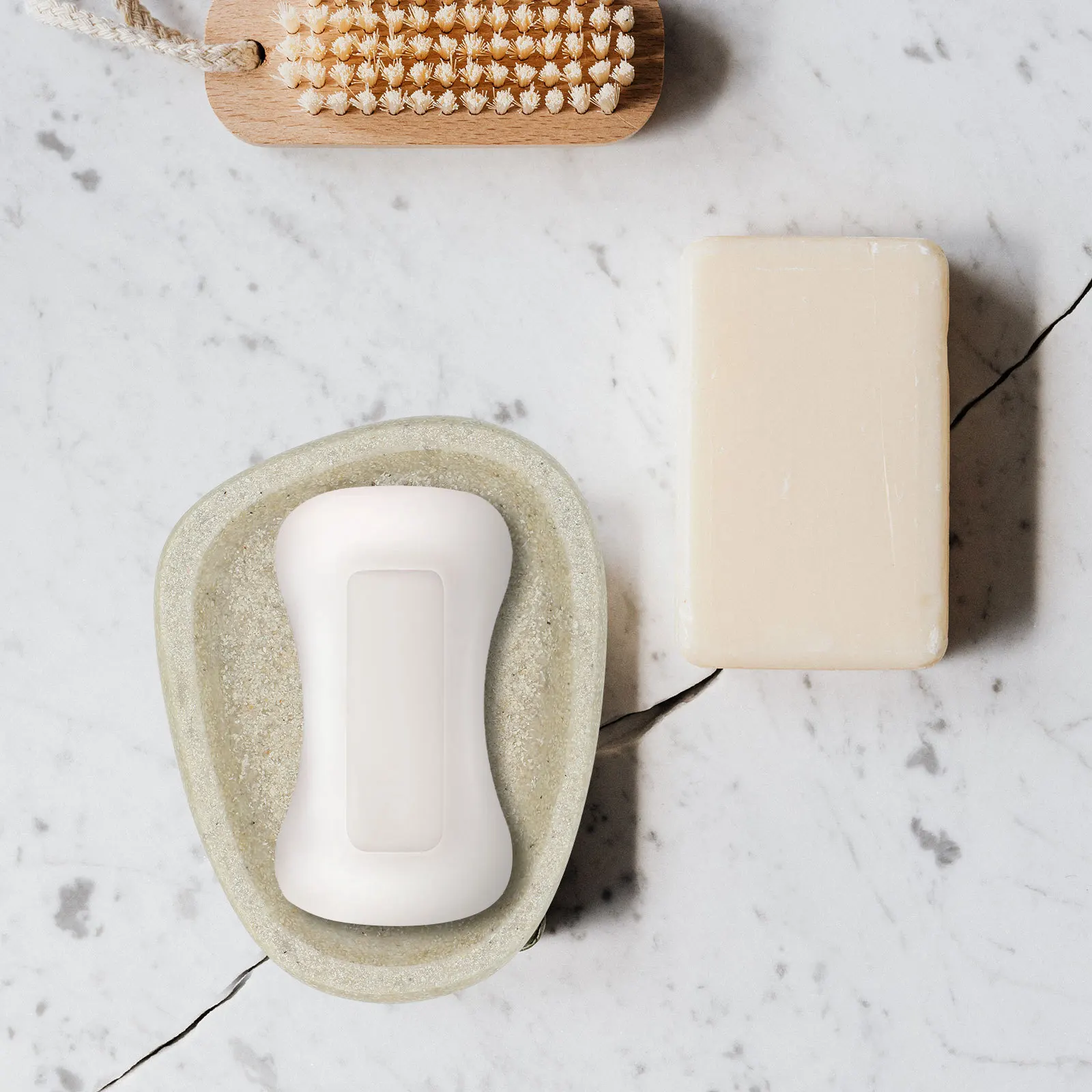 

Stone Tray Bar Holder For Shower Bathroom Sink Counter Soap Dish Reusable Soap Storage Container Multi-Function