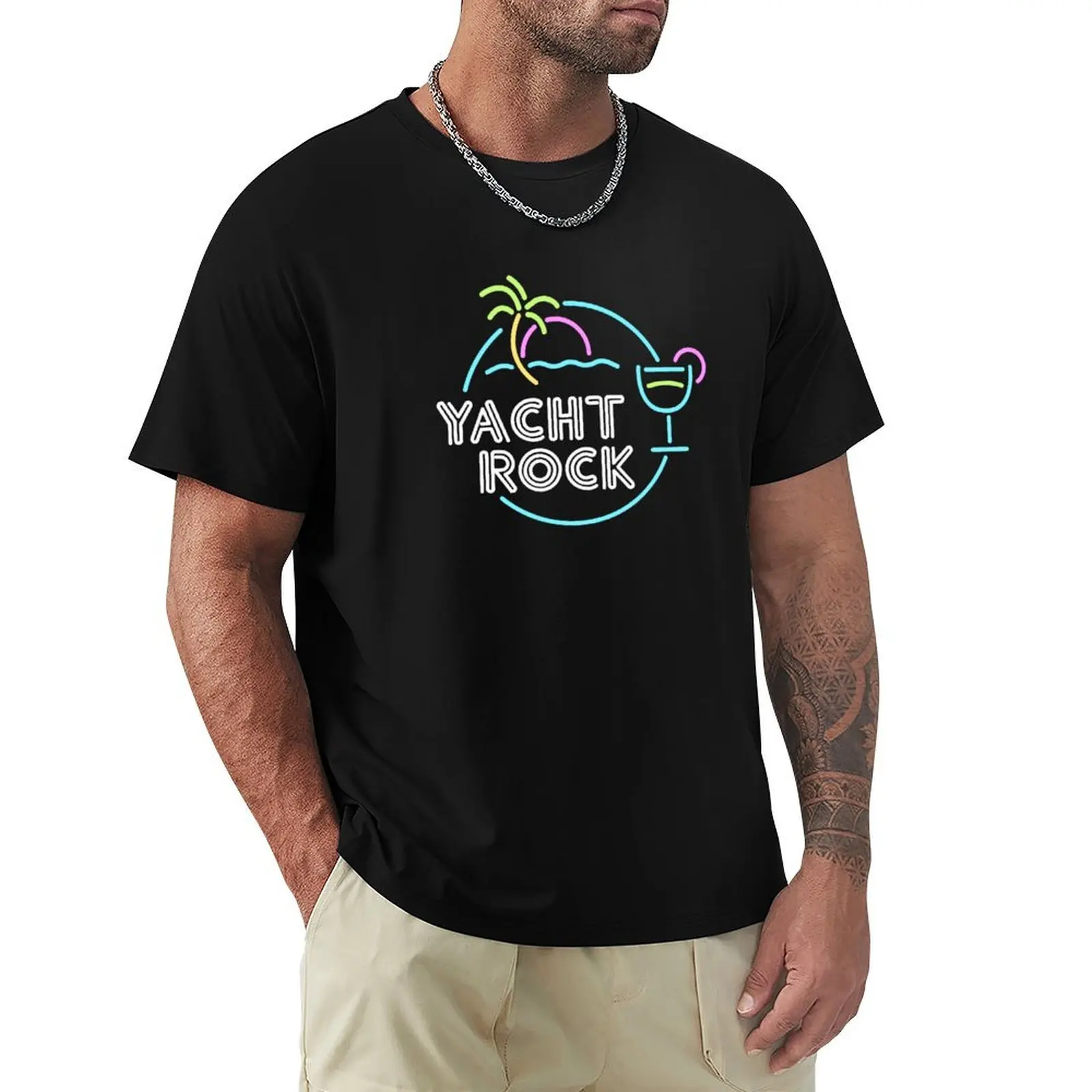 Yacht Rock T-Shirt Casual Loose Short Sleeve Tee for Men
