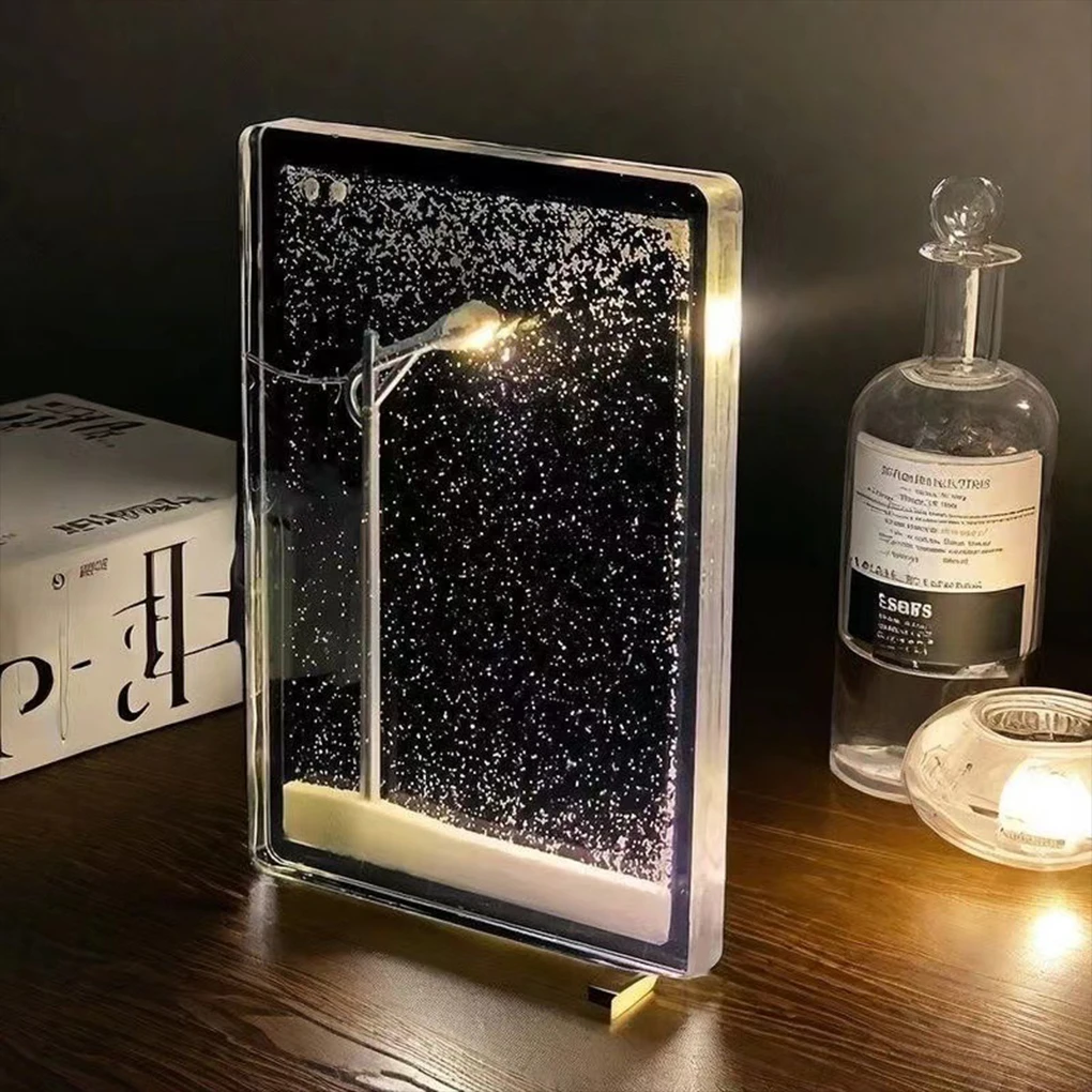 Lámpara de calle navideña con luz nocturna de nieve DIY, juguete educativo artesanal para niños con varilla blanca para aprendizaje y decoración
