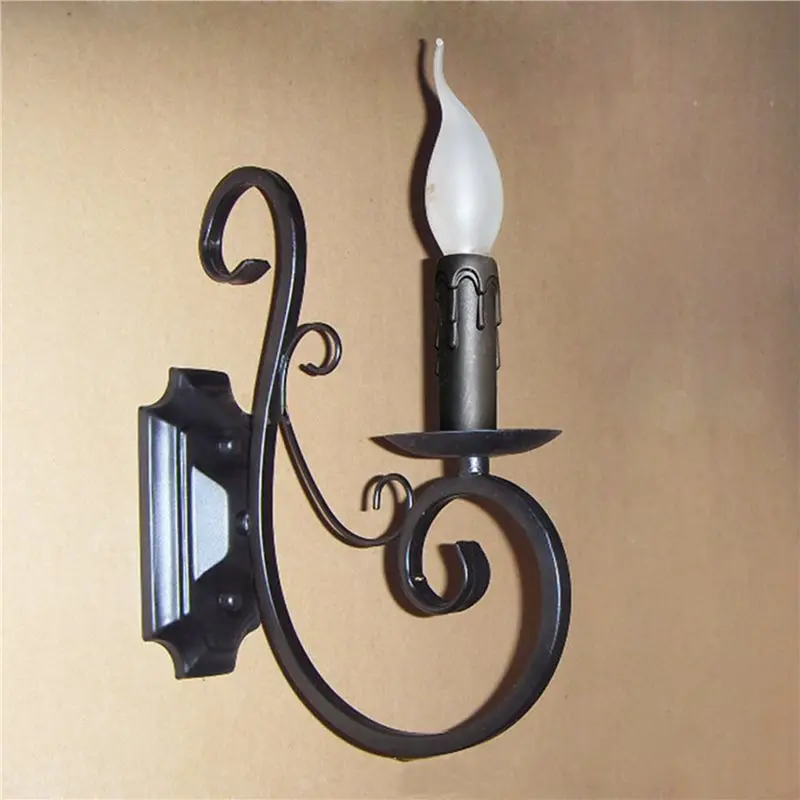 DT17 Candle Wall Lamp Retro, 3000K Warm Light LED Wall Sconces for Bedroom Bedside Living Room Background
