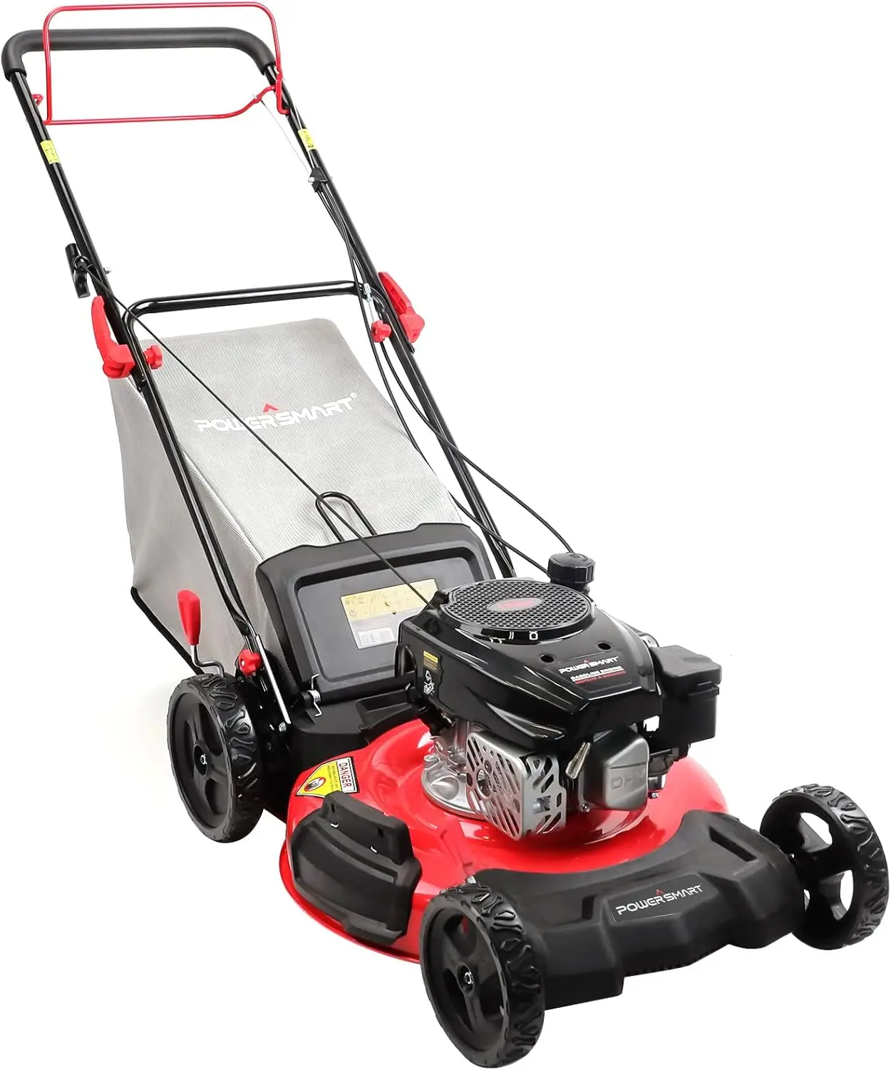 Self Propelled Gas Lawn Mower, 21 in. 170cc OHV Engine with High Wheel RWD 3-in-1, Oil Included