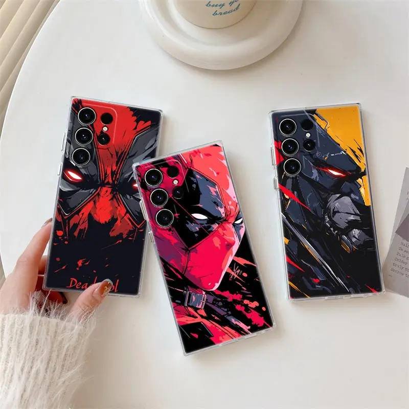 

Deadpool Wolverine MARVEL S25 Clear Case For Samsung Galaxy S25 S24 S23 Ultra S20 S21 FE S22 Plus A56 A55 A36 A26 5G Phone Cover
