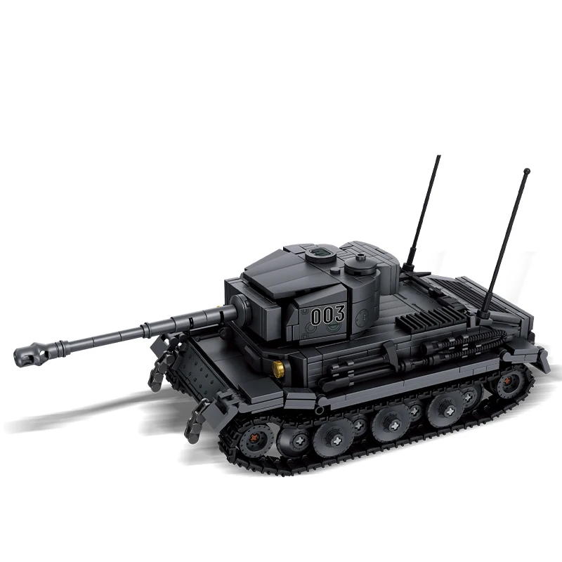 Zestaw klocków Porsche Tiger Tank, czołg wojskowy z II wojny światowej, MOC, czołg bojowy, żołnierze, niemiecki, dla dzieci, chłopców, na prezent.