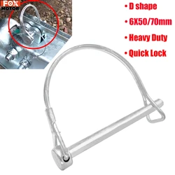 Защелкивающийся замок с D-образным кольцом 1/4 дюйма, 6 мм, диаметр x 50 мм, 70 мм