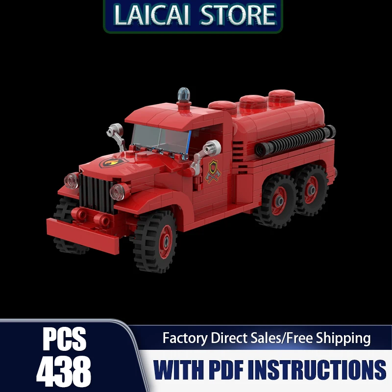 نموذج مكافحة الحرائق Moc قوالب بناء نموذج شاحنة مطافئ كلاسيكي تكنولوجيا وحدات كتلة هدية لعبة عيد الميلاد لتقوم بها بنفسك مجموعة الجمعية