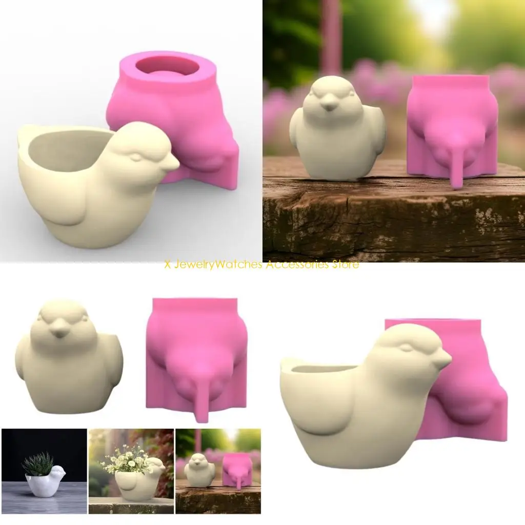 

31KD Multipurpose Handmade Decoration with Three Birds Silicone Mold Portable Craft Supplies for Flower Vases and Penholder