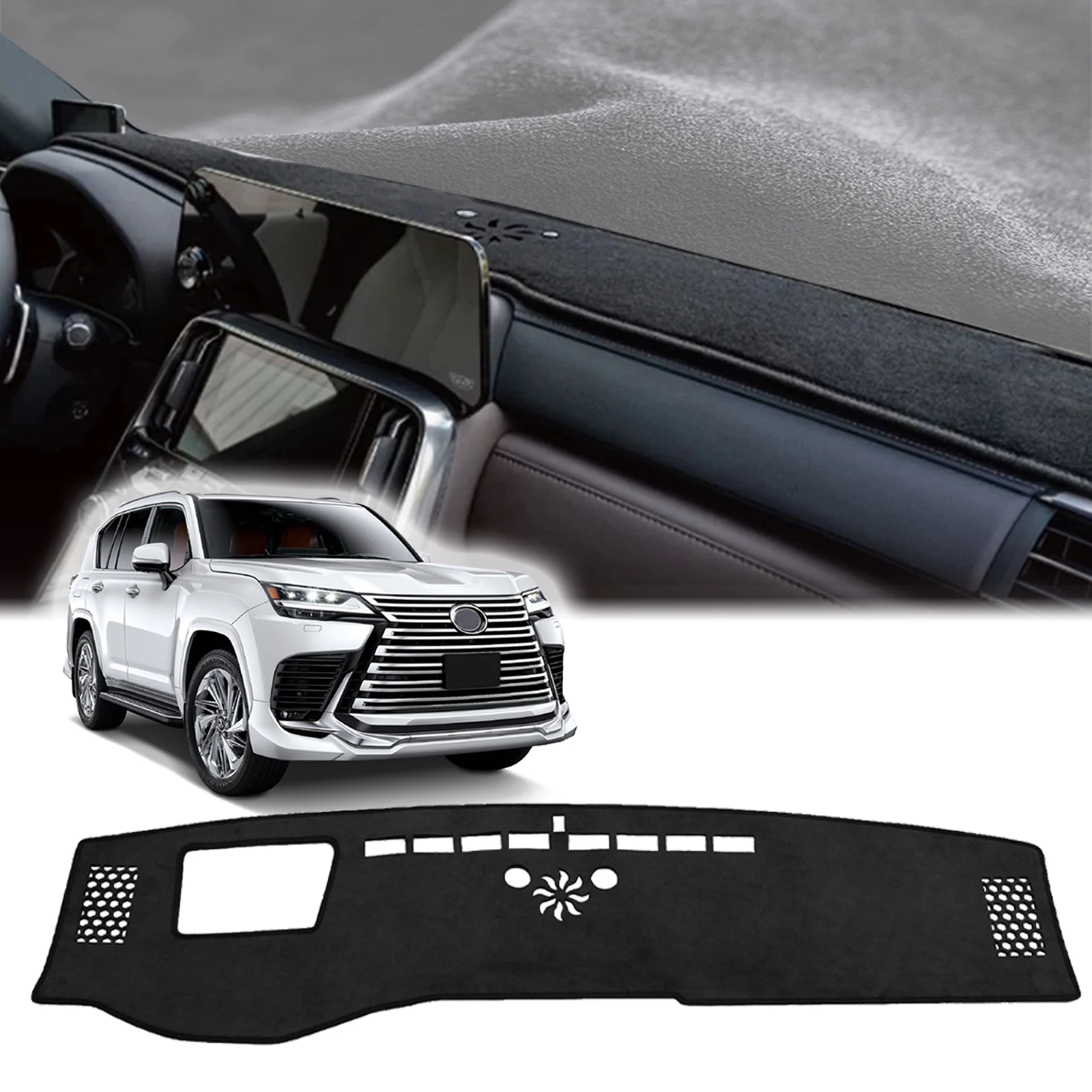 يصلح لكزس LX600 LX700H LX 600 700h Dashmat DashMat ظلة غطاء لوحة القيادة وسادة واقية السجاد اكسسوارات السيارات