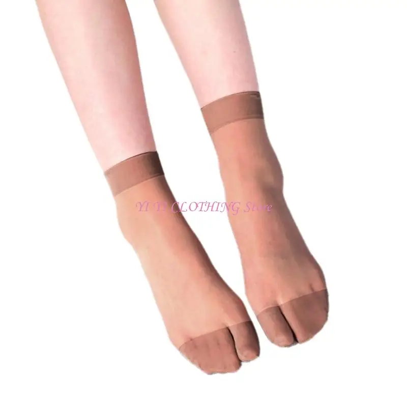 N5KF للسيدات الجوارب الكاحل عالية الكاحل مع جوارب طاقم Flop Flop منفصل