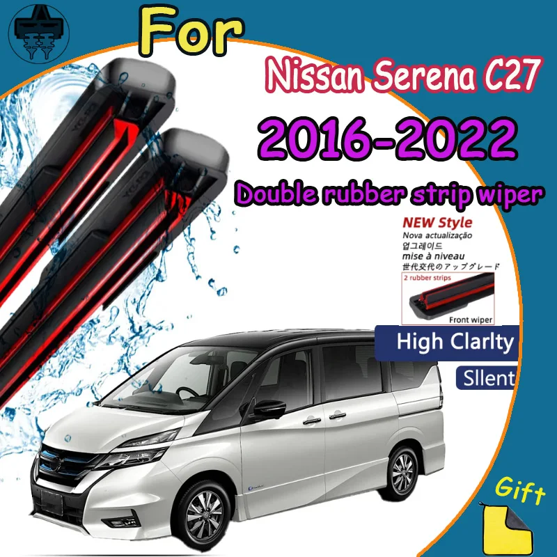 

Front Windshield Wiper Blades 2pcs Windscreen Window Accessories For Nissan Serena C27 2016-2022