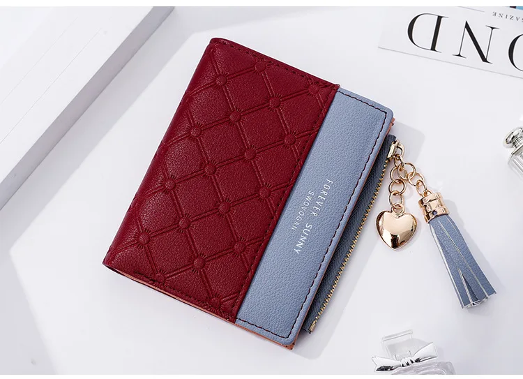 New wallet short women\'s Zipper Wallet Korean tassel simple versatile Wallet purses Fashion