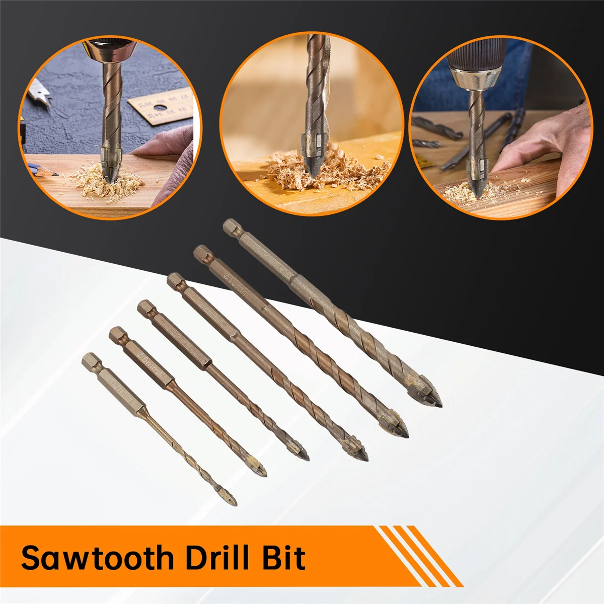 B58A Four-Flute Sawtooth Eccentric Drill Bit, Four Edged Serrated Eccentric Drill, Four-Flute Sawtooth Eccentric Drill Bit