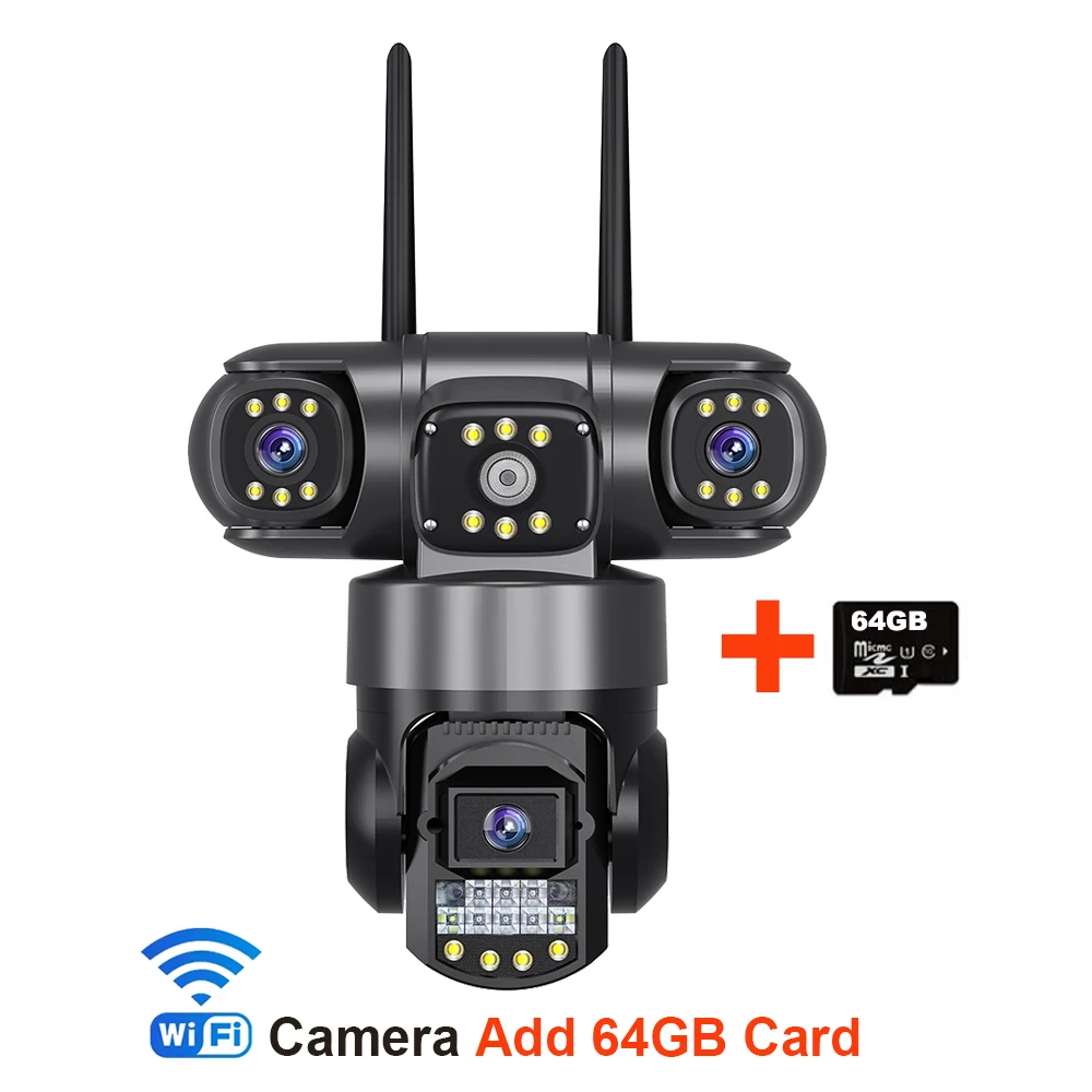 V380 Pro WiFi IP Camera Buiten 12MP 6K Drievoudige lenzen Drievoudige schermen Beveiliging Videomonitor Nachtzicht Waterdichte CCTV-camera's