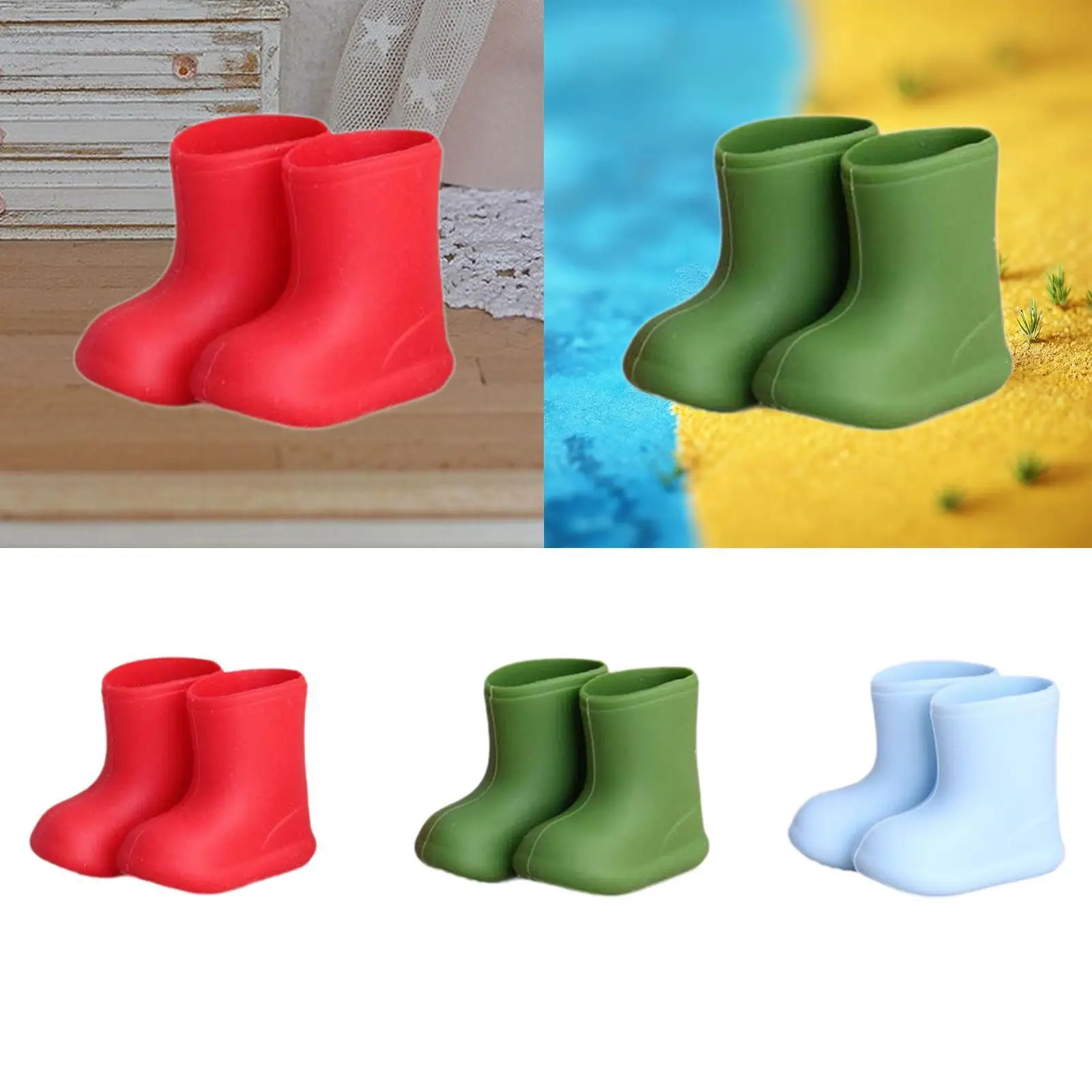 

Миниатюрные резиновые сапоги для кукол BJD 1/12, имитация дома, Рождества в помещении