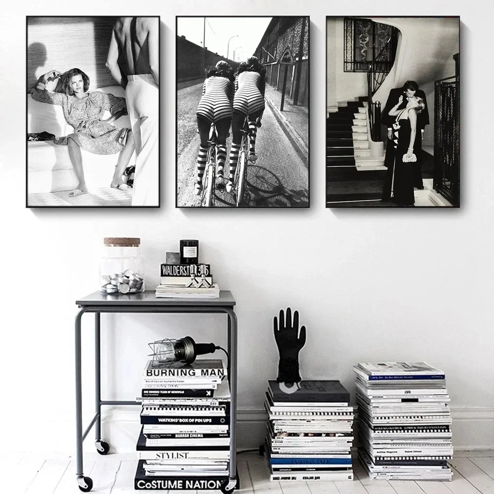 ملصق ومطبوعات نيوتن للتصوير الفوتوغرافي الكلاسيكي هيلموت ، لوحة قماشية نسائية مثيرة ، صور فنية جدارية ، ديكور منزلي مثير ، هدية