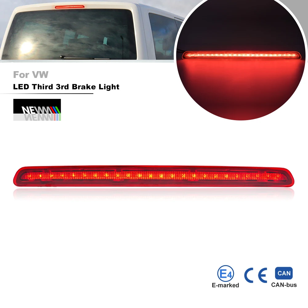 Fits For 2016-2024 VW Transporter T6 T6.1 Tailgate Models LED Center High Mount Third 3rd Brake Light Replacement CHMSL