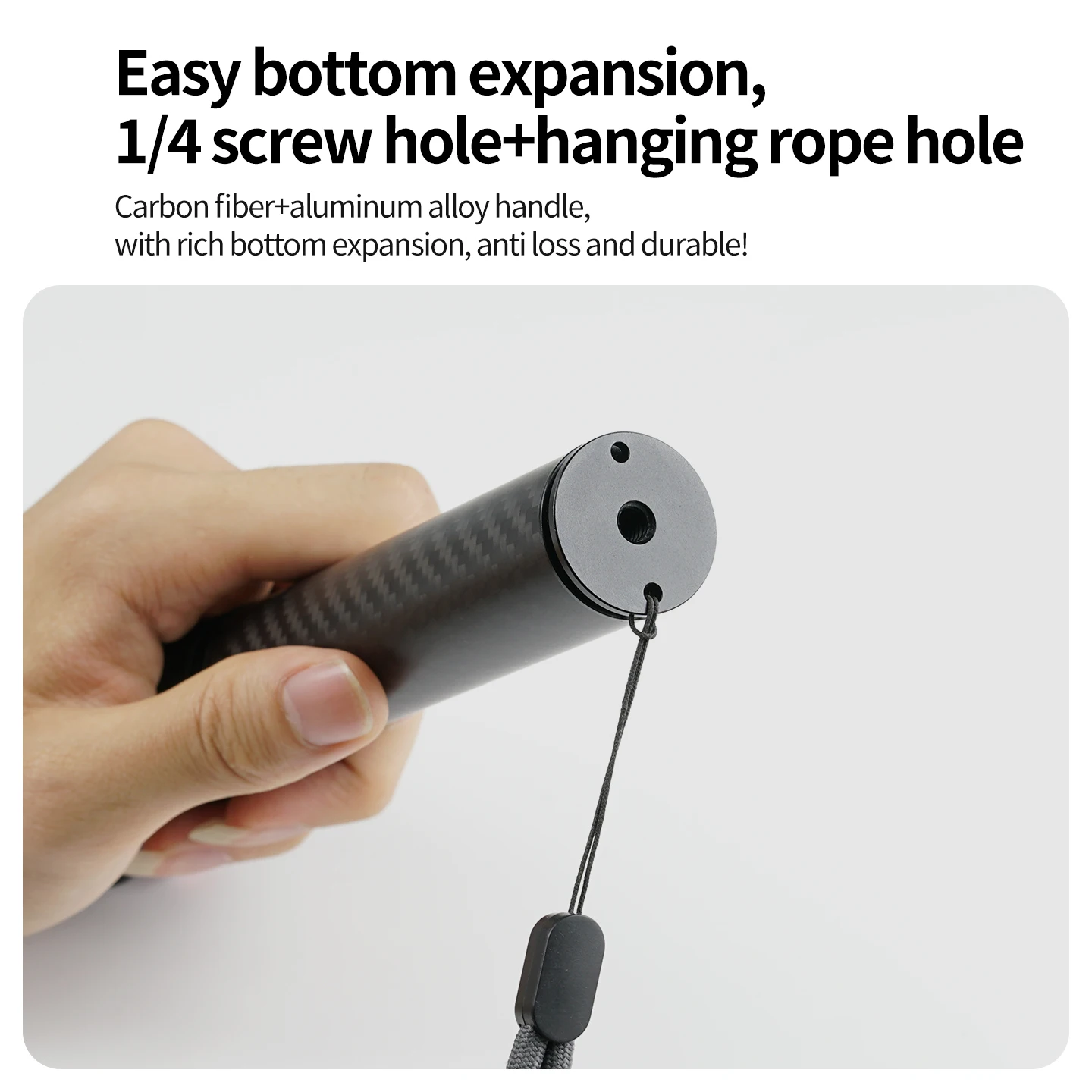 360 ° 360° drehbarer Griff 1/4 Zoll kompatibel mit DJI/Insta360/GoPro 180 ° Verstellbarer Faltbarer Selfie-Stick für 360°-Aufnahmen ° Videos – Detail 13