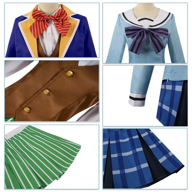 CyMatsuzaka Satou Shio Koube Kobe Cosplay Happy Sugar Life JK Uniform Rock Schulmädchen Schuluniform Perücke Halloween Anime Kostüm