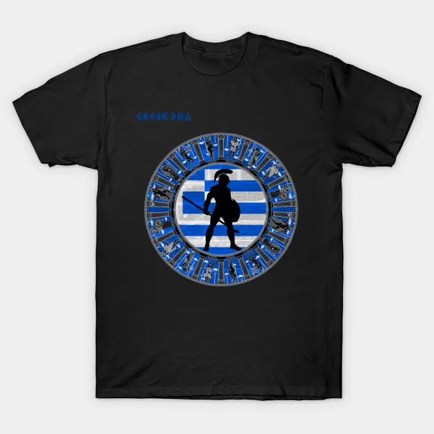 Greek DNA Greece Flag Spartan Warriors T Shirt. New 100% Cotton Short Sleeve O-Neck T-shirt Casual Clothing Mens Top