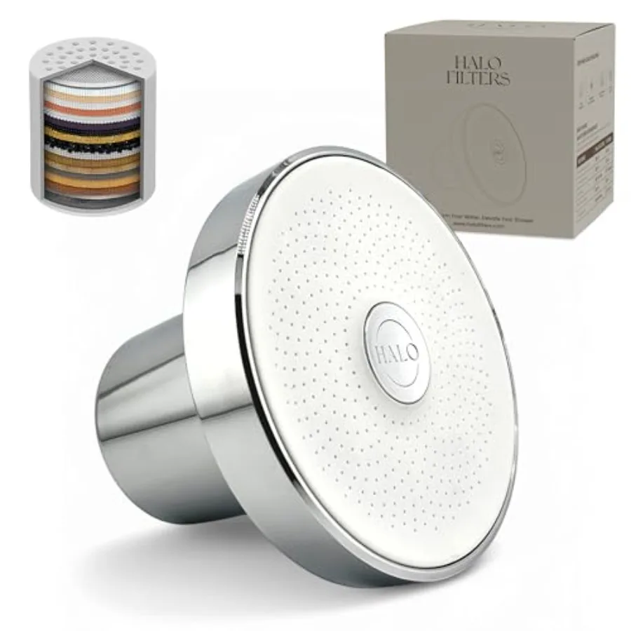 Filtered Shower Head - High Pressure Showerhead Filter for Hard Water Enhances Hair and Skin Health Minimizes Hair Loss Preserv