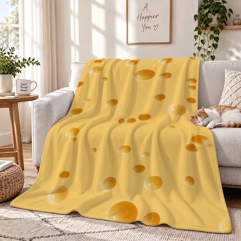 Cheese Blanket Perfect For Sofas Beds Offices Travel Camping Chairs Warm Thick Plush Blanket All Season Use