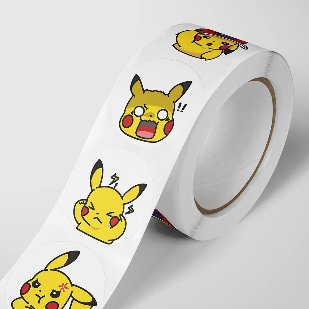 100-500 kancing stiker Pokemon Pikachu Etiketten Voor Bruiloft Vakantie Cadeau dekorasi stiker amplop Afdichting buku tempel