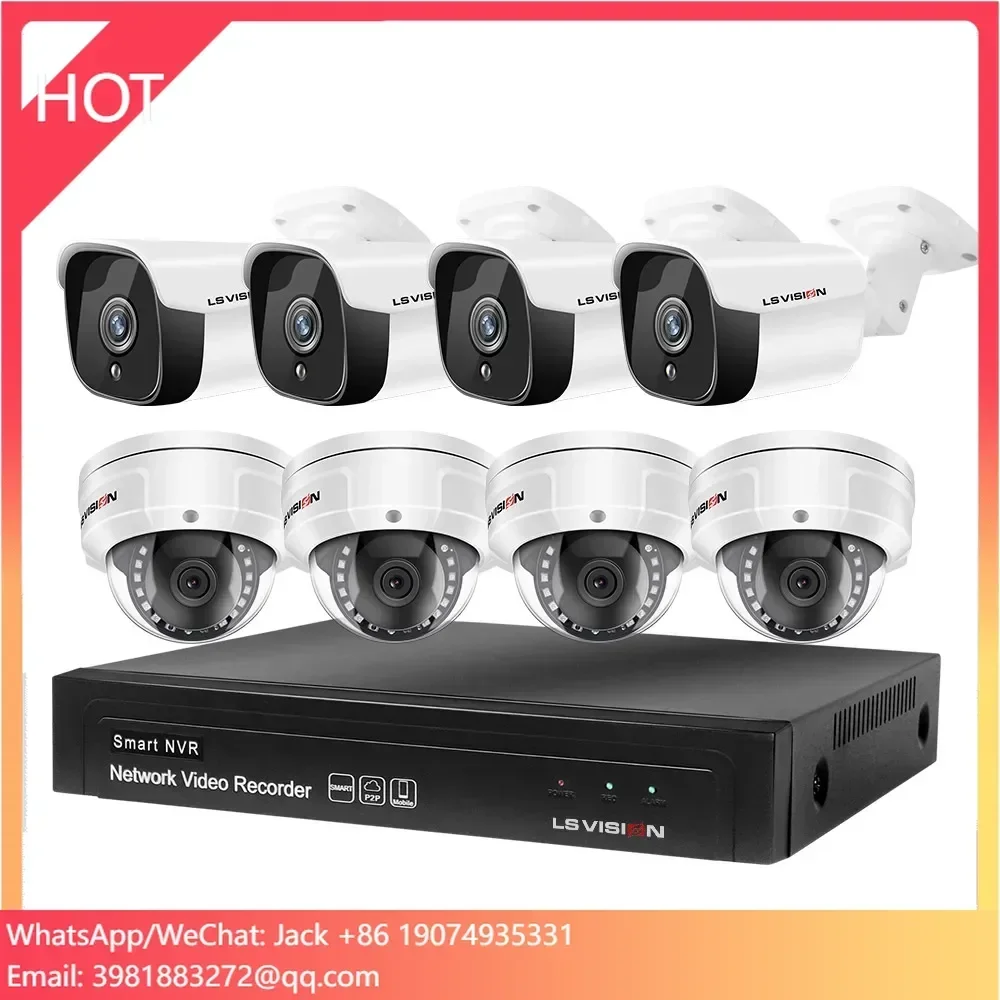 

LSVISION 4ch 8ch 5MP Poe Nvr Dvr Kit Ip Security Camera Set Night Vision Video the Best Cctv Camera System