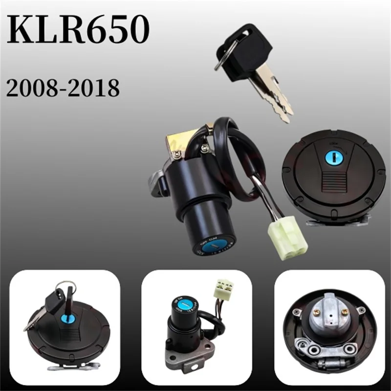 Fuel Tank Cover For KAWASAKI KLR650  Super Sherpa 2008-2018 KLR650 Motorcycle Accessories Oil Gas Cover Lock Key KLR 650 25