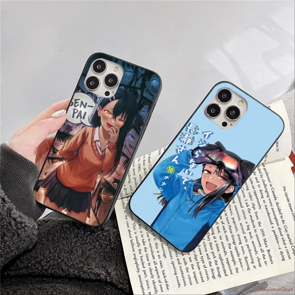 Anime Hayase Nagatoro Cell Phone Case for iPhone 15 14 13 12 11 XS X 8 7 6 Plus Mini Pro Max SE 2022 Black Phone Cover Funda