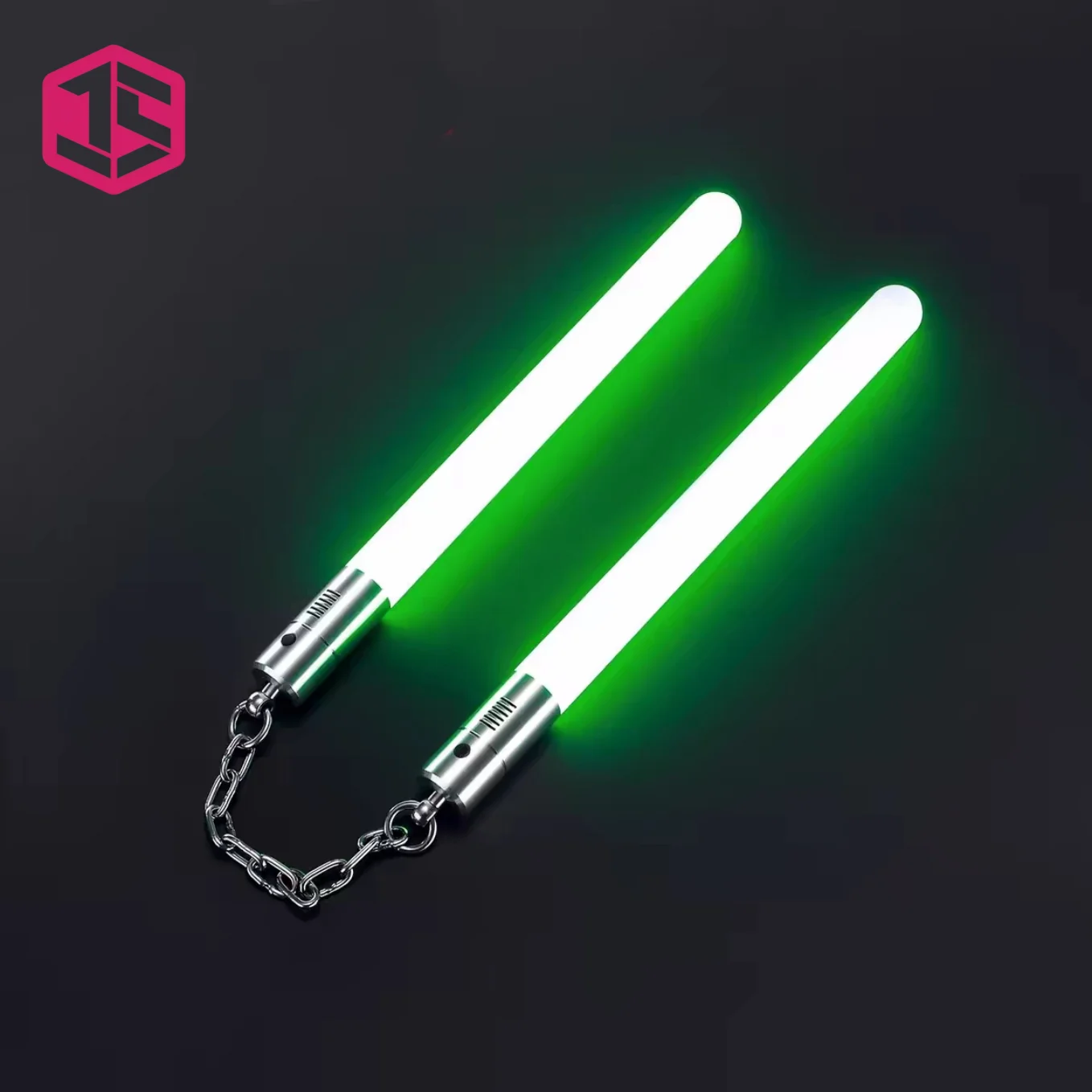 

JS Saber Pixel Without Sound Nunchakus Metal pixel Lightsabers 67cm Length 12 color changes Heavy Dueling Cosplay Toy