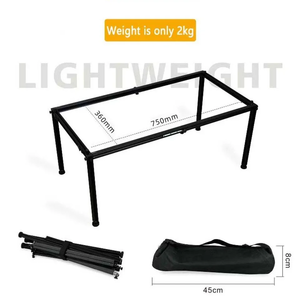 Tryhomy Camping Lightweight IGT Table Aluminum Portable Folding Table IGT Frame Tactical Brazier Table Outdoor IGT DIY Kitchen