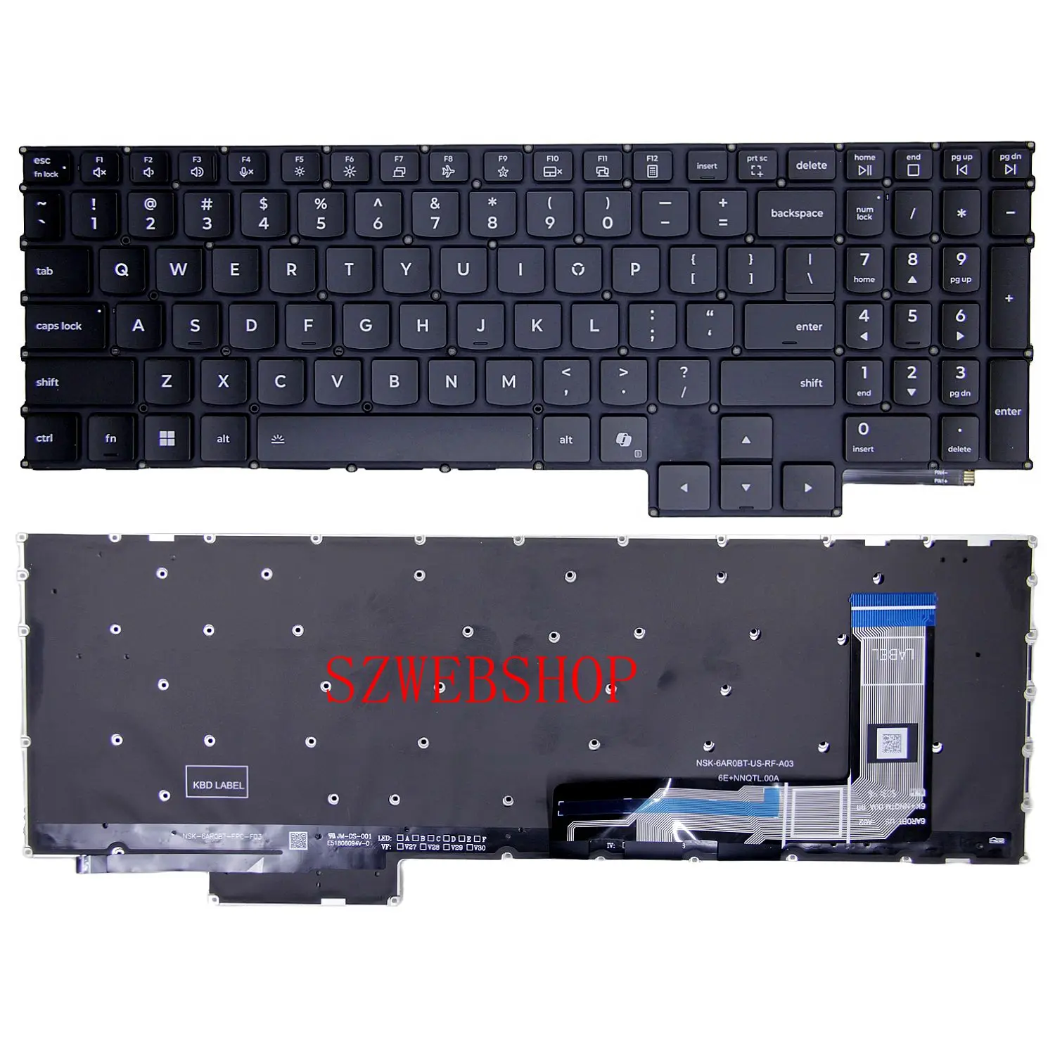 

Новый ноутбук для Lenovo Legion Pro 5 16ADR10 16IAX10 16IRX10 2025 клавиатура США с RGB-подсветкой