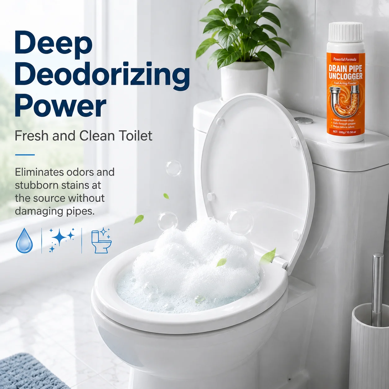 1pc/2pcs/3pcs Powerful Drain Cleaner Powder, Pipe Unclogging Solution For Kitchen & Bathroom, Quickly Dissolves Hair & Grease, Deodorizes And Prevents Blockages view 5