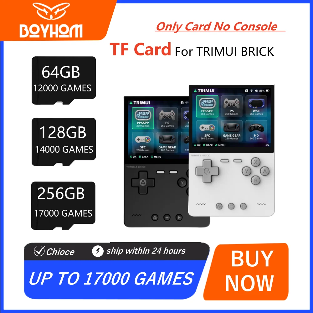 بطاقة SD لوحدة تحكم الألعاب المحمولة TRIMUI BRICK 3.2 بوصة IPS شاشة نظام لينكس TF بطاقة الألعاب