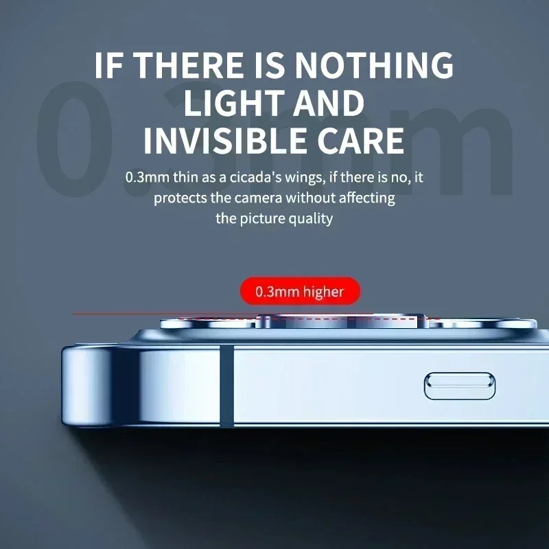 Full Cover Camera Lens Protector Glass For iPhone 14 13 12 11Pro Max Metal Lens Ring Protection Film For iPhone 12 13Mini 14Plus