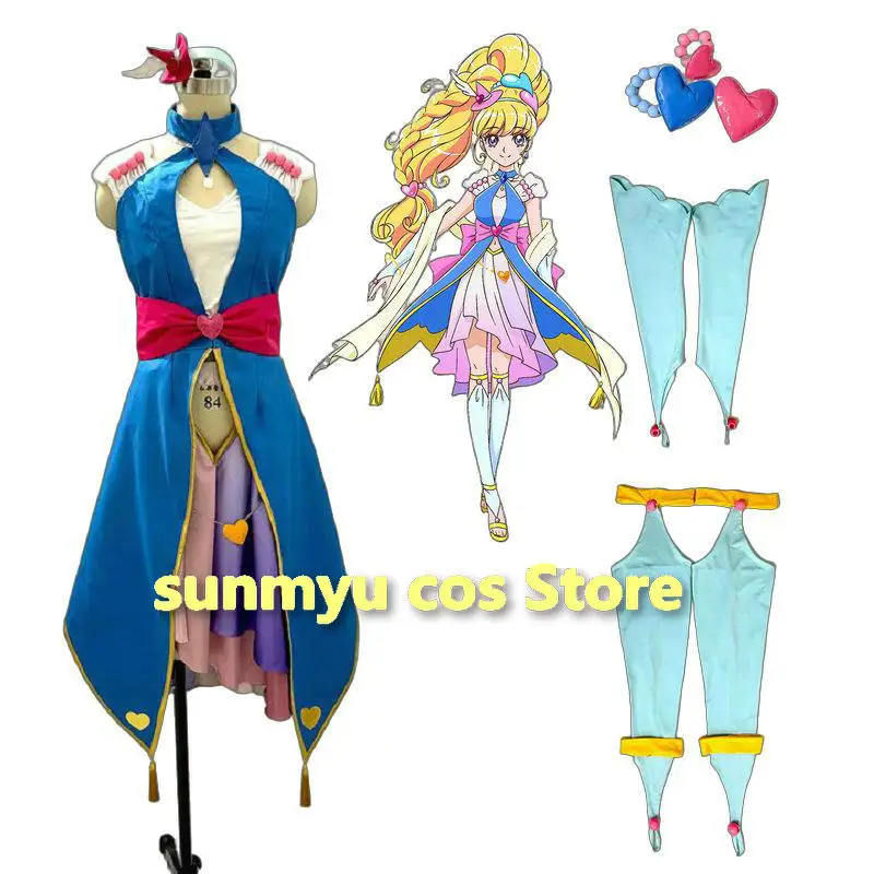 MAHO GIRLS PRÉCURE! Mirai Asahina Cure Miracle Cosplay Costume taille personnalisée Style saphir