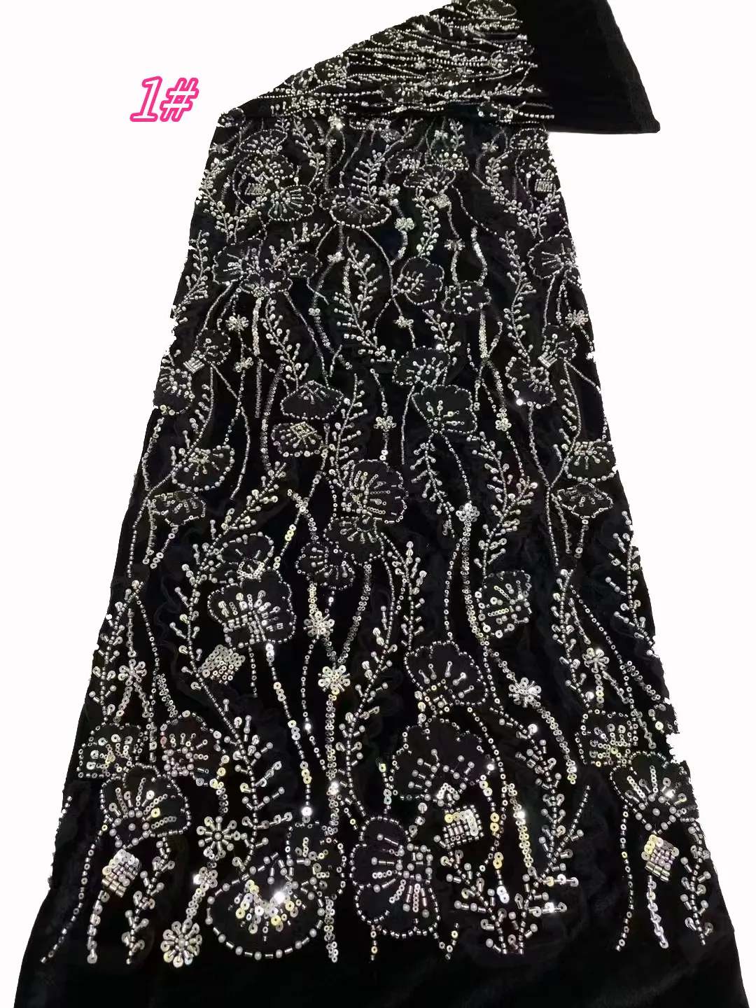 

Новая бархатная ткань с вышивкой бисером и блестками, осенне-зимняя женская модная ткань для вечернего платья высокого класса