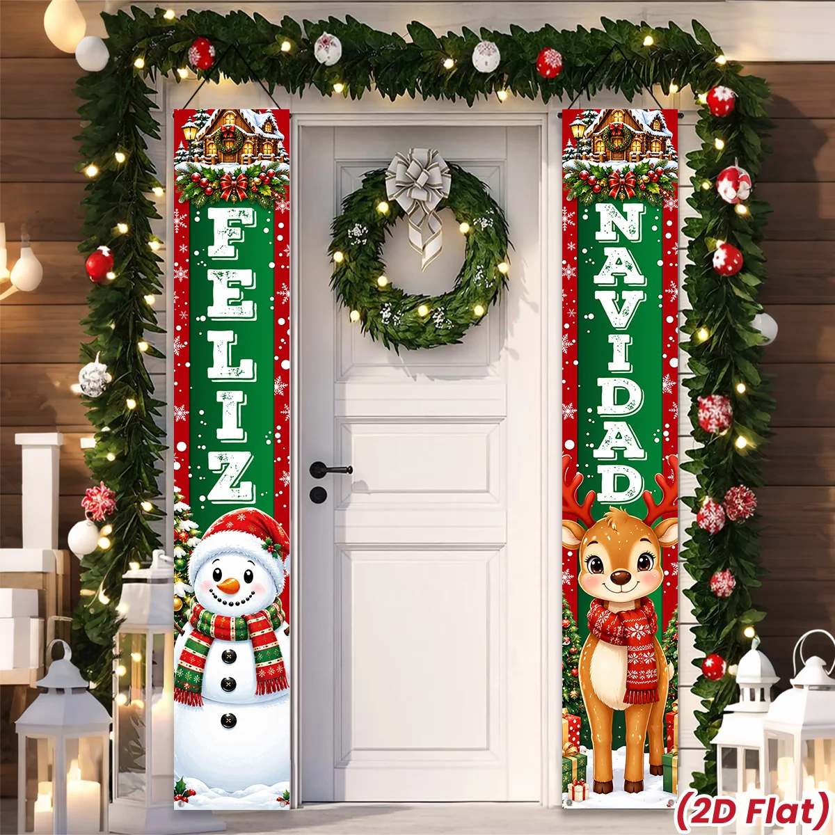 Christmas Hanging Banner Merry Christmas Decor for Home 2026 Xmas Snowman Elk Outdoor Indoor Ornament Navidad Natal New Year