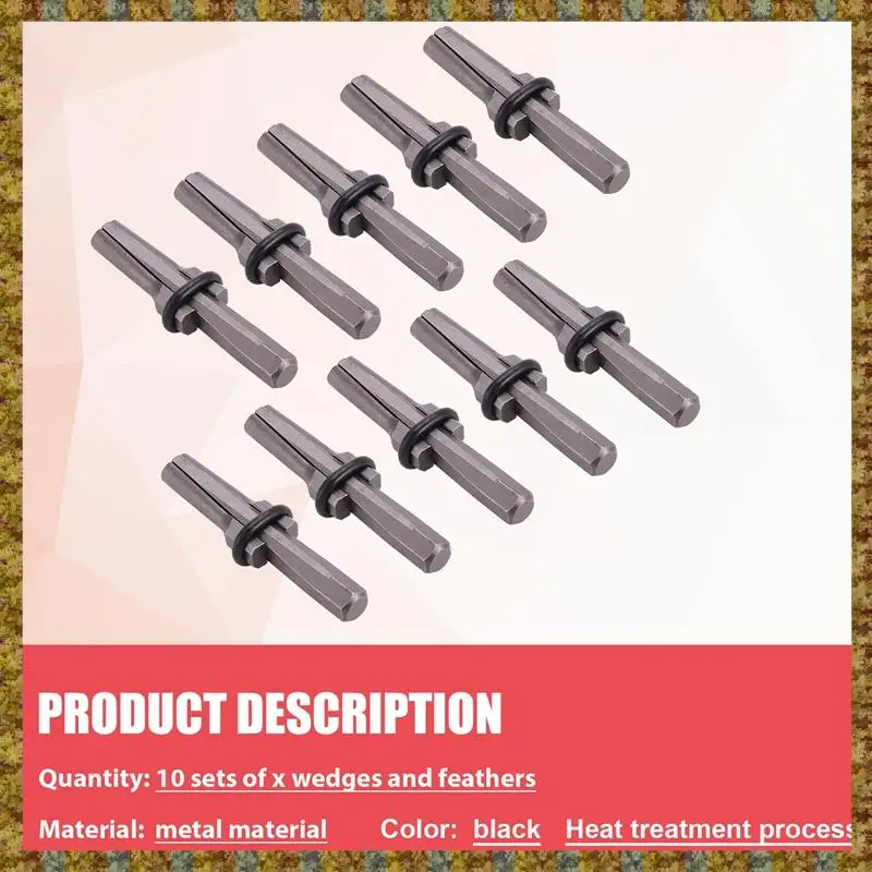 F-F 10 комплектов, 5/8-дюймовые заглушки, клинья и прокладки из перьев, камень для бетона, камень, ручные инструменты, 16 мм