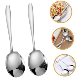 1pc stainless steel spoon Home hotel buffet serving spoon serving spoon Long handle large public spoon