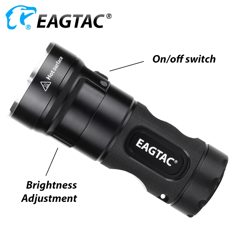 EAGTAC MX25L4C XML2 XPL HI SFT40 أربعة LED الشعلة توربو رئيس مصباح يدوي 4800 لومينز للبرمجة التكتيكية الحرة 4 قطعة 18650 بطارية