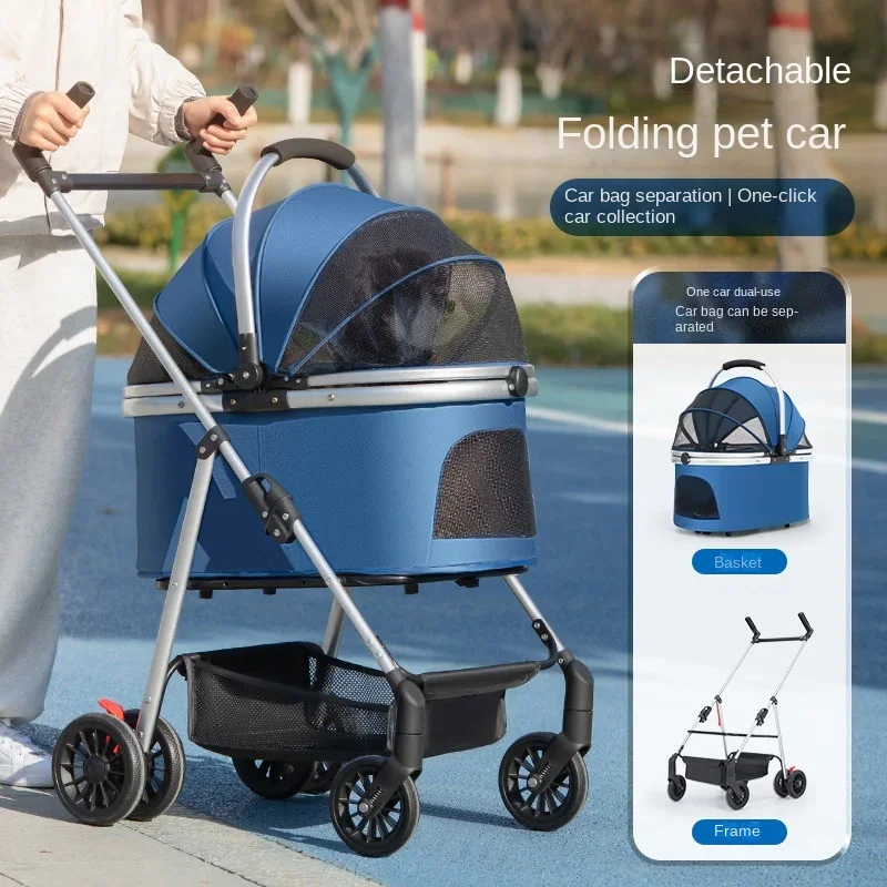 Premium Foldable Dog Stroller for Medium to Large Dogs, Outdoor Pet Carrier with Multiple Functions, Portable and Convenient